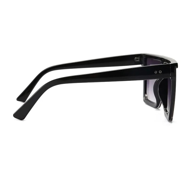 Retro Big Frame Dam Solglasögon Märke Black Square Gradient Uv400 Coola män Solglasögon One Piece Designer black