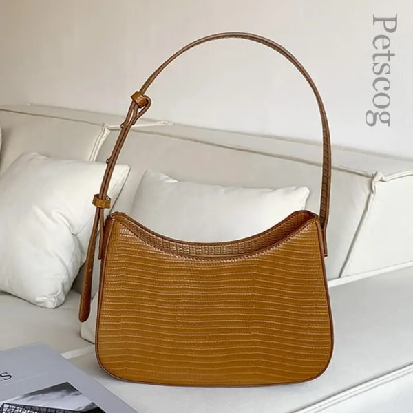 Väskor För Kvinnor Mode Pu Läder Dragkedja Underarm Väska Dam Enkel Design Casual Travel Handväska Bolsas Brown A