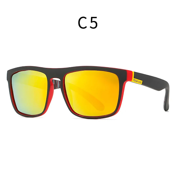 Polariserade solglasögon Märke Designer Driving Shades Herr Solglasögon För män Retro Billigt Lyx Kvinnor UV400 Gafas Black red orange As shown