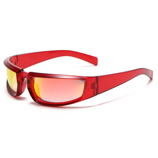 Y2K Sport Punk Solglasögon Kvinnor Män Lyxigt varumärke Designer Square Goggle Solglasögon UV400 Färgglad spegel Modeglasögon C3