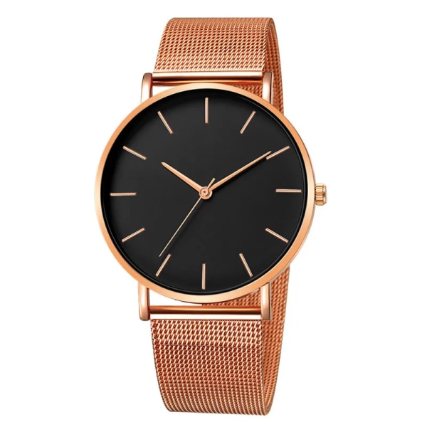 Mode Reloj Mujer Quartz Watch Simple Montre Femme Dam Mesh Armband i rostfritt stål Casual Watch Metall Timmar Relogio 1635Z-A