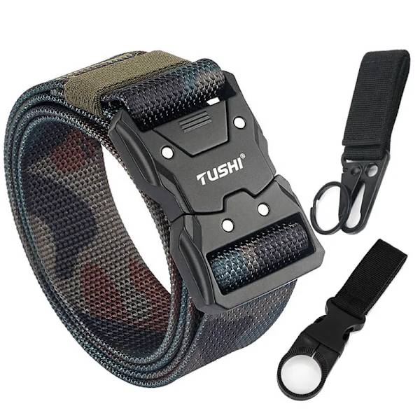 VATLTY 2022 Snabbtorkande taktiskt bälte män Hårdlegering Snabbspänne 1200D Mjuk nylon Army Bälte Hane Militär utrustning Camouflage 1 set(.1107) 125cm(adjustable)(.1107)