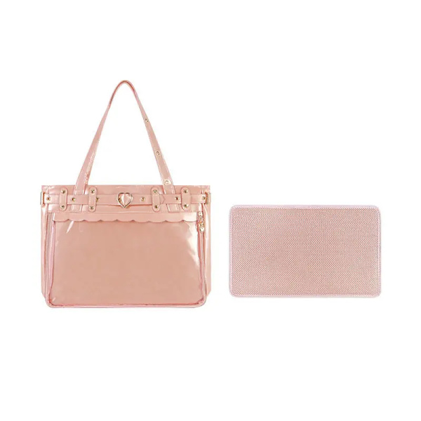 HAEX Lolita Damväska Trend Subkultur Patentläder Ita-väskor Dammode DIY Harajuku Estetisk Tote Bolso Mujer Pink 41x29x8cm