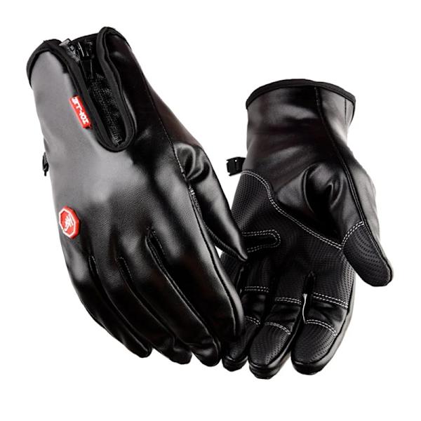 Vinter pekskärm för män Skidhandskar Varm Regntät Ridning Full Finger Snowboard Cykel Cykling Sport Thermal Handske BLACK C M