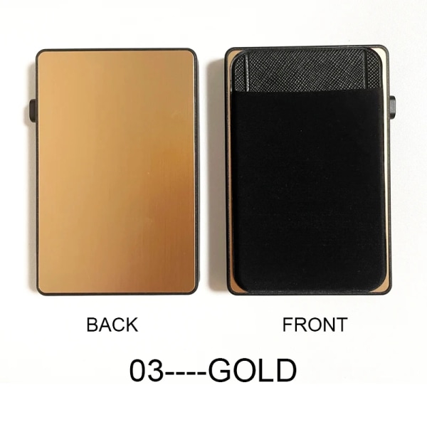 Smal RFID mode pop-up tryckknapp case med elasticitetspåse Stöldskydds Creative Smart Wallet Ny namnkortshållare Gold