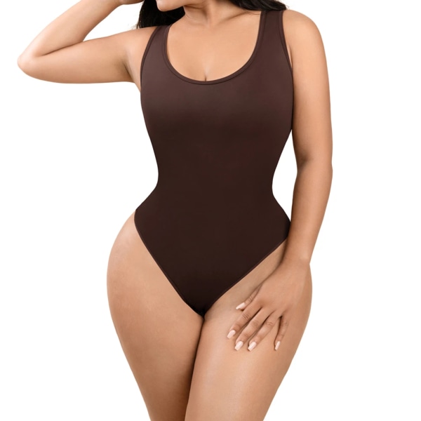 Body Shaper Linne String Sculpting Body Fajas Colombianas Waist Trainer Shapewear Push Up Butt Lifter Coffee XL