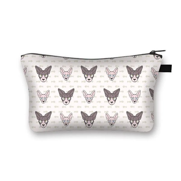 Sphynx Cat Print Kosmetikväska Kvinna Multifunktionell Skönhetsväska Dammtät förvaringsväska Dam Rese Case flickor Makeupväska shzbwumaom7