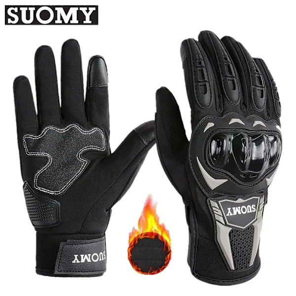 Suomy Vattentäta Vinter Motorcykelhandskar Herr Dam Vår Höst Motocross Bikerhandskar Pekskärm Moto Cykelhandskar Black L