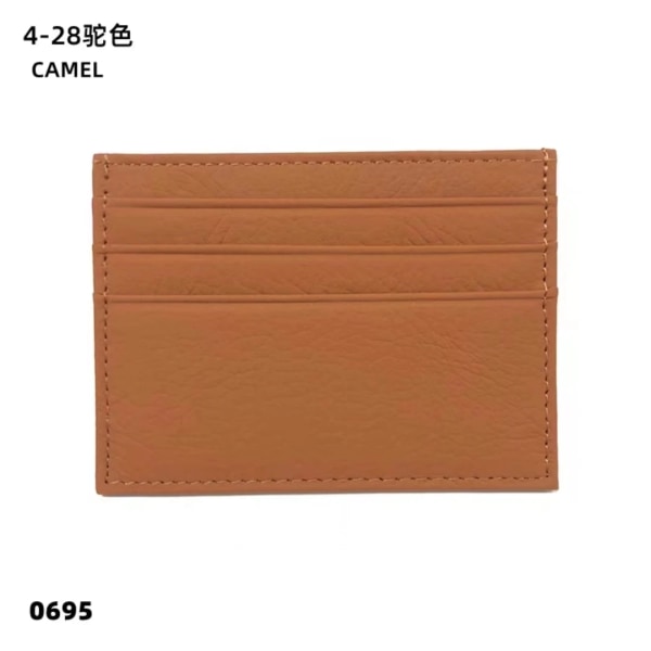 Kreditkortshållare i läder Custom Initial Holder Personlig Initial Slim Wallet Monogram Namn Plånbok Korthållare DIY Christmas camel