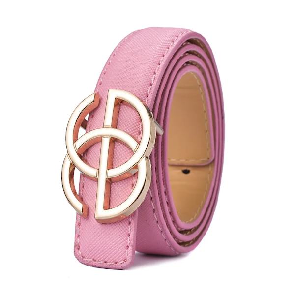 Nytt Barn Bältesrem Hög Kvalitet Lyx Barn Pojkar/flickor lädermodebälten student Legeringsspänne Bälte Jeans Midjebälte 1 pink 80cm