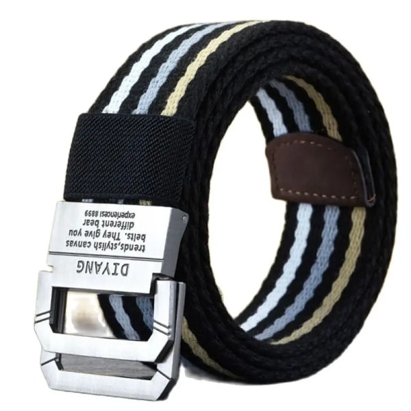 Vår och höst Ungdom Dubbelring Spänne Färgmatchning Justerbar längd Jeans Canvas Dam- och Herrbälte Type 1 100cm