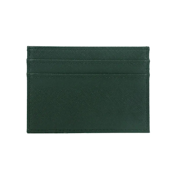 Anpassade bokstäver Män PU Läder Kreditkortshållare Anpassa initialer Slim Card Plånbok Monogram Namnskort Case Kvinnor Gör-det-själv present saffiano dark green