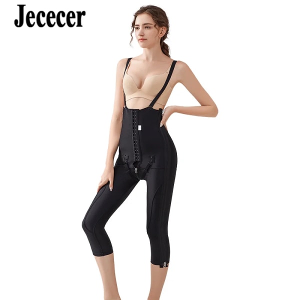 3/4 Längd Dam Spandex Byxor Kontroll Hög midja Medical Joggings Body Shaper Shapewear Underkläder Sträckbara lår Smalare Beige M