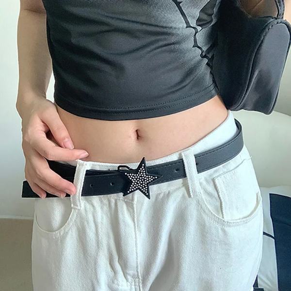 Star Rhinestone Bälte För Kvinnor Mode Y2k 2000-talet Midjerem Kvinnlig Flicka Jeans Klänning Byxa Dekorativt midjeband Tillbehör styles 3 rose red 103cm
