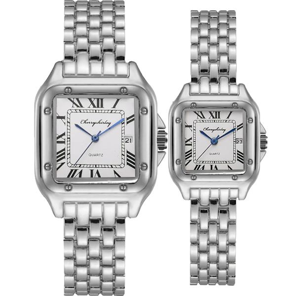 Ny watch Dammode Herrmode Kvartsarmbandsklocka Watch Ny watch Klocka Watch Silver black Big