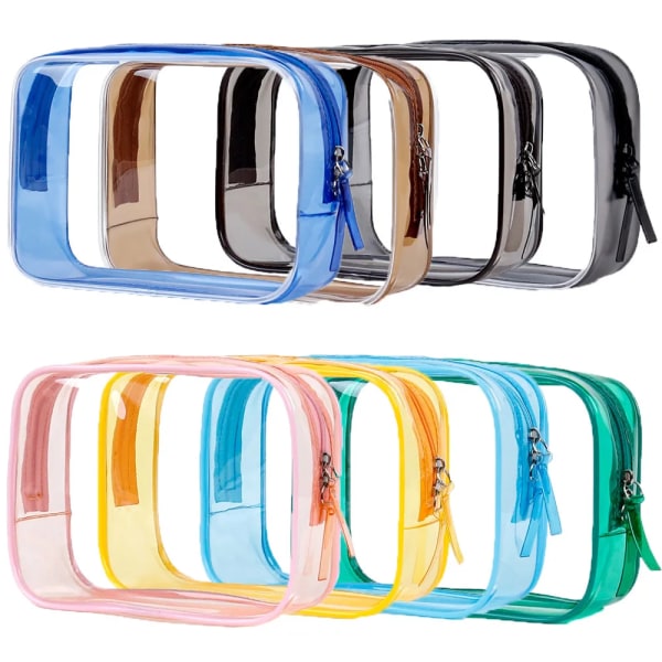 1 st Transparent kosmetikväska PVC Kvinnor Dragkedja Genomskinliga sminkväskor Case Organizer Förvaring Badkar Toalettväska Tvättväska coffee