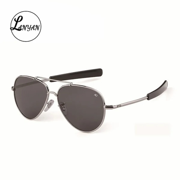 Aviation ovala Solglasögon Herr kvinnor 2022 märke American Army Military Optical AO körglasögon polit Double Bridge Oculos d sliver-gray