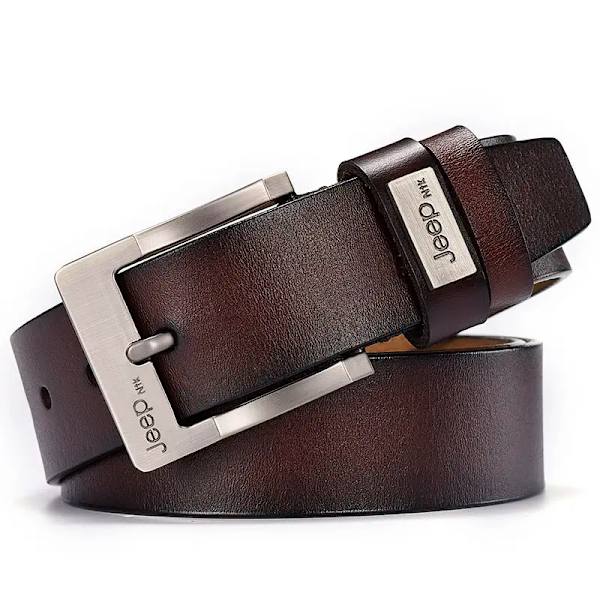 Män högkvalitativt bälte i äkta läder Lyxiga designerbälten för män Modeband för män manliga jeans för man Cowboy P307-Brown 115CM