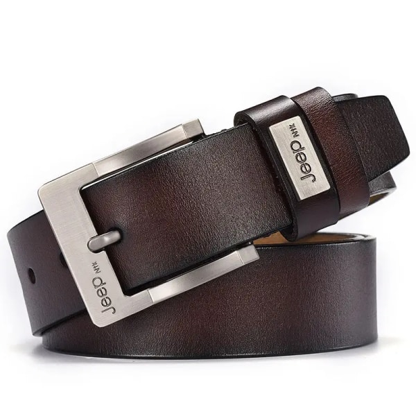 Män högkvalitativt bälte i äkta läder Lyxiga designerbälten för män Modeband för män manliga jeans för man Cowboy P307-Brown 120cm