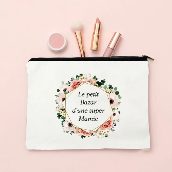 Super Mamie Franska printed sminkväskor Kvinnor Kosmetikväska Case Organizer Kvinnlig Tvätt Förvaringspåsar Mormor Presenter TW195963-TBWH-D