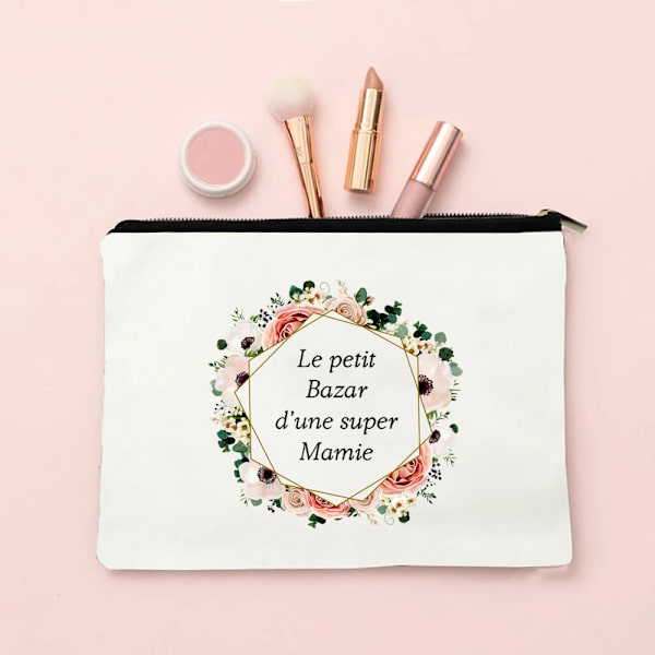 Super Mamie Franska printed sminkväskor Kvinnor Kosmetikväska Case Organizer Kvinnlig Tvätt Förvaringspåsar Mormor Presenter TW195967-TBWH-D