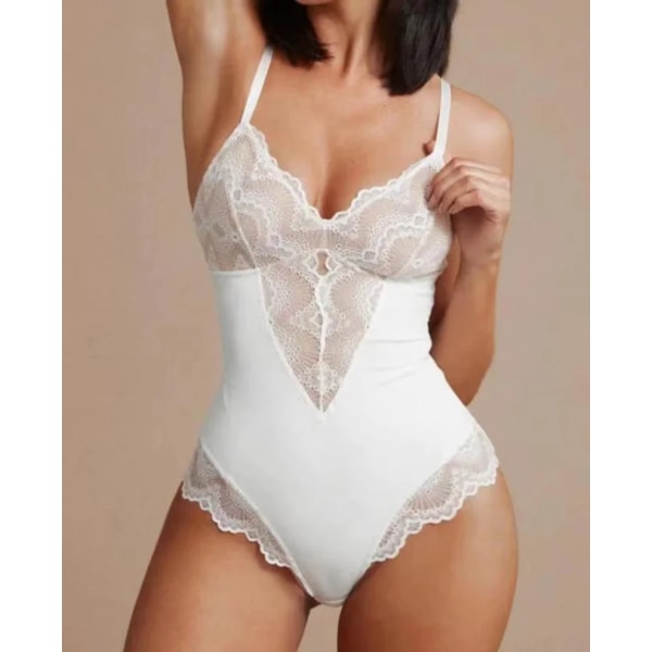 Shapewear för kvinnor Limning Belly Slida Kvinna Platt Mage Spetssömmar Sexiga Jumpsuit Underkläder för flickor Kroppsformare Kroppsform Black L
