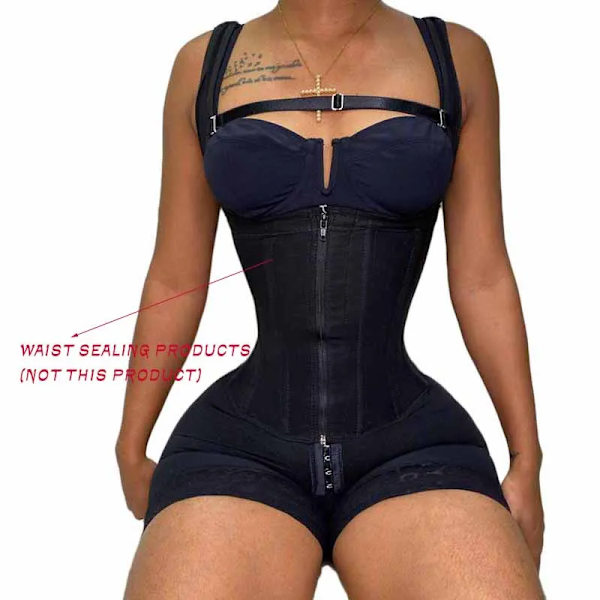 Shapewear Dam Fajas Colombianas Kompression Höftlyft Öppet bröstplagg Bred justerbar axelrem Damkroppsformare TAN M