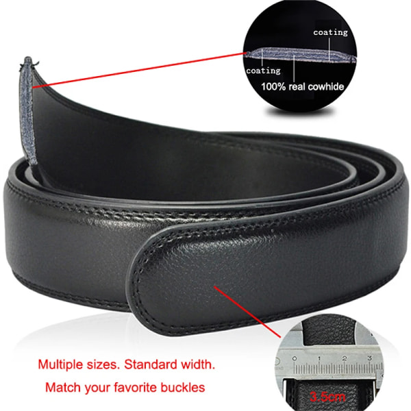 [LFMB]Mänsbälte Ko äkta läder herrbälte kohudsrem för manlig spärr automatiskt spänne bälten för män märkesbälte ne810-black 130cm 40to42 Inch