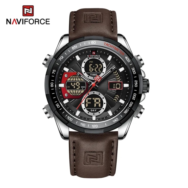 NAVIFORCE Militärklockor för män Lyx Sport Kronograf Alarm Armbandsur ​Vattentät Quartz Date Week Watch SBDBN