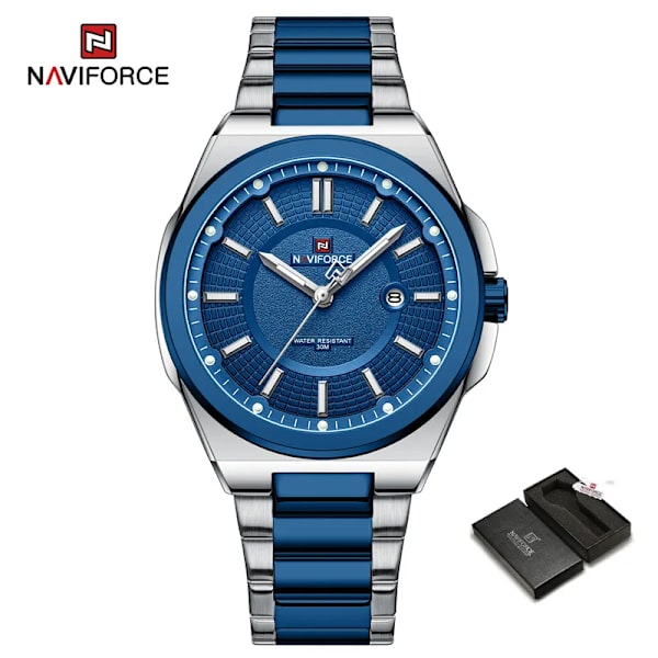 NAVIFORCE 2023 Quartz Watches Herr Lyxmärke Vattentät Sport Rostfritt Stål Lysande Man Armbandsur Relogio Masculino SBE-BOX