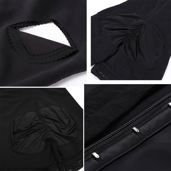 Helkroppsformare Post-kirurgiska ärmar och behå Faja med ärmar och behå Postpartum Recovery One Piece Shapewear Black XXXL