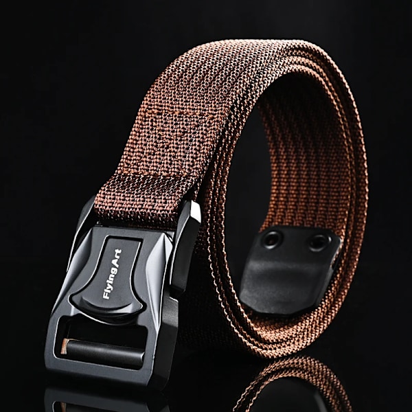Herrbälte Army Style Stridsbälten Quick Release Militär Utomhusträning Jakt Vandring Casual Midjeband Nylon Taktiskt bälte ka fei se 115CM