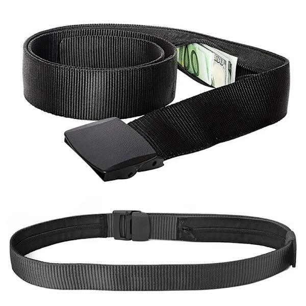 Resekontanter Stöldskyddsbälte Midjeväska Dam Bärbar Dold Pengarrem Bälte Plånbok Midjepaket Herr Secret Hiding Bälte 119cm gray-2 120cm