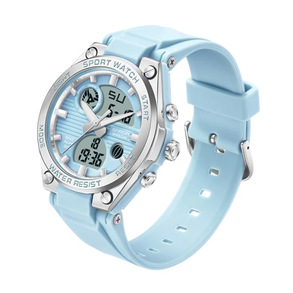 SANDA 2023 Toppmärke Mode Damklockor Vattentät Sport Digital Quartz Armbandsur Casual Clock Present Relogio Feminino 6067 Blue