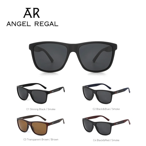 AR Brand Classic Polarized Solglasögon Grön Röd Stripe Design UV400 Skydd Kolfiber Tempel Solglas Herrmode PL492 C4 Red Smoke Polarized