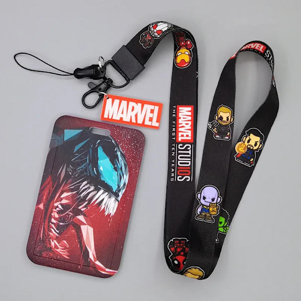 Ny Marvel PVC-korthållare Spiderman Captain America Iron Man Super Hero Anime Print Student Campus Card Cover Lanyard ID-kort Xhmw08