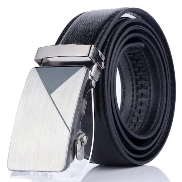 Ny stil 120 cm herrbälte med automatiskt spänne Lyxigt Casual Fashion Business Högkvalitativa midjeband i konstläder Grind Silver6-120cm 120cm