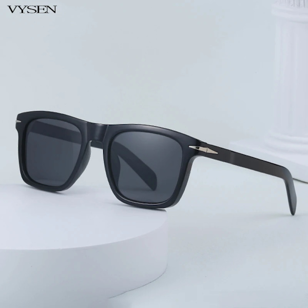 Fyrkantiga Lyxiga Polariserade Solglasögon Män Kvinnor 2022 Retro märkesdesigner Polar Solskydd Glasögon Man Nya Oculos De Sol Masculino C2 Matte Black With the box