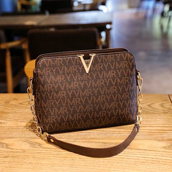 Axelväska För Kvinnor Ny Trend Lyx Designer Crossbody Messenger Pu Läder Mode Kvinnliga Dam Rutiga Telefon Handväskor Coffee