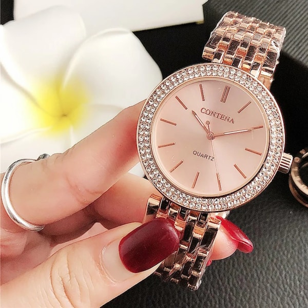 Reloj Mujer Ny watch För Kvinnor Mode Strass Dam Quartz Lyx Armbandsur Watch Watch Relogio Feminino silver gold