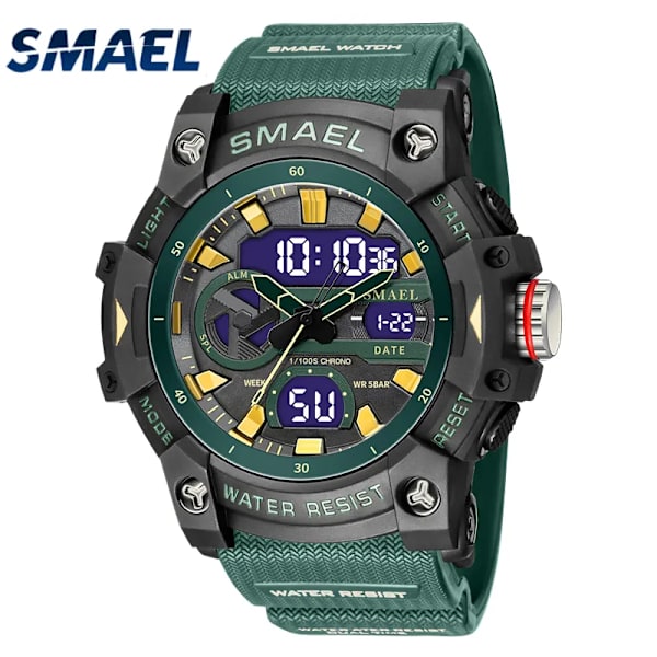 Sportklockor Vattentäta SMAEL Brand Watch Stoppur Alarm Clock 8086 Young Fashion Quartz Armbandsur GRAY
