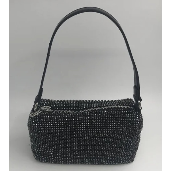 Black Diamond kvällsväska lyxig designer dam högkvalitativ armhåla väska glänsande väskor för kvinnor handväskor sac a main femme silver without Wang Giftbox