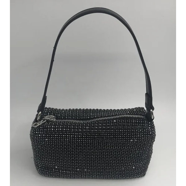 Black Diamond kvällsväska lyxig designer dam högkvalitativ armhåla väska glänsande väskor för kvinnor handväskor sac a main femme silver without Wang NO Box