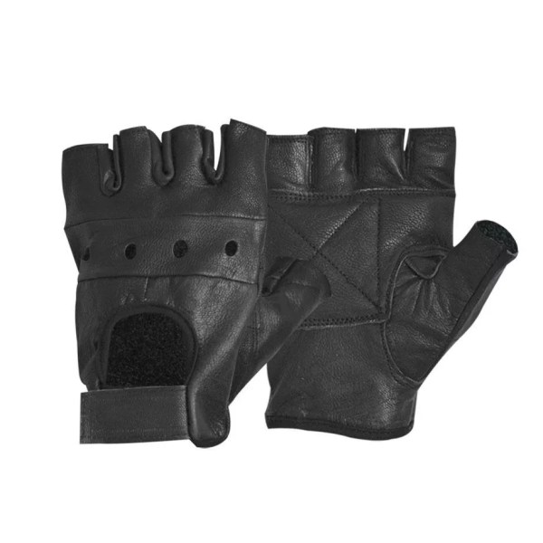 HOT Fashion Läderhandskar för män Halvfinger Fingerless Scen Sportkörning Solid Svart Stiliga mjuka handskar Black