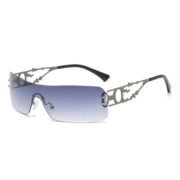 Nya Punk One Piece Solglasögon Dam 2000-talets märkesdesigner Y2k Solglasögon omlott Solskyddsglasögon Män Glasögon Glasögon Lentes gun gradient gray as shown