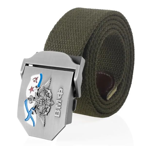 SupSindy Herr&Kvinnor Canvasbälte 3D rysk marinblå ВМФ Metallspänne Jeans Midjeband USSR Militärsoldater Taktiska bälten Mansrem Army Green 120cm