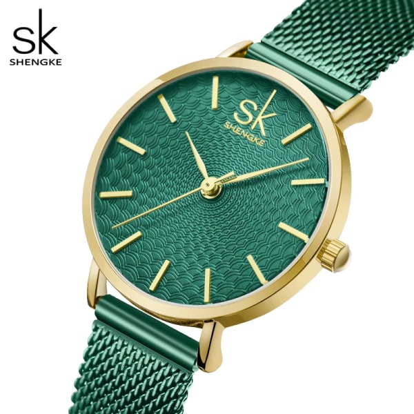 SK Super Slim Sliver Mesh klockor i rostfritt stål Dam Top Märke Lyx Casual Clock Dam Watch Lady Relogio Feminino silver 2