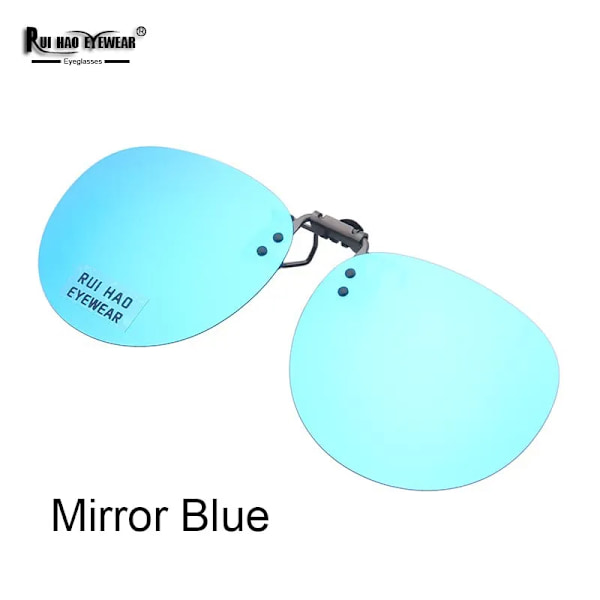 Runda solglasögon Unisex glasögonklämma kan fällas upp Solglasögon Polariserade solglasögon Män Kvinnor Märke Körglasögon Mirror blue Grey bridge
