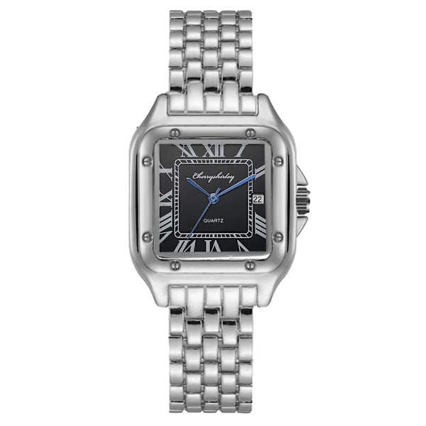 Ny watch Dammode Herrmode Kvartsarmbandsklocka Watch Ny watch Klocka Watch Silver black Big
