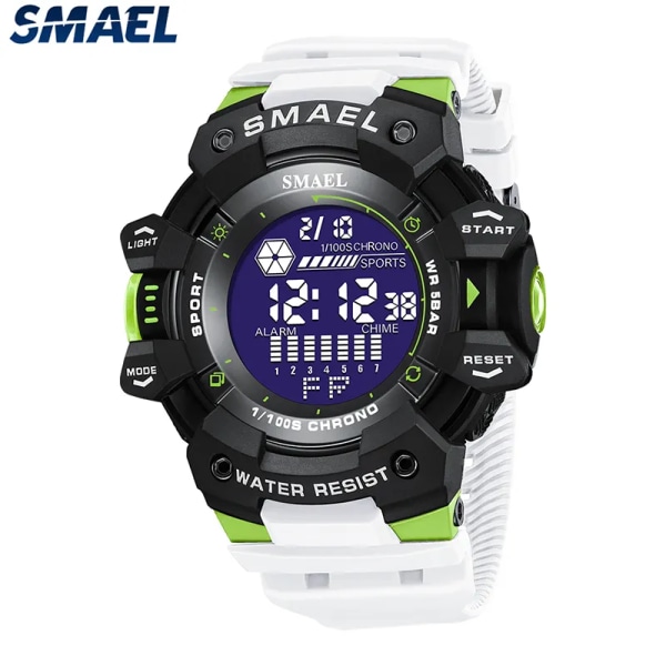 2023 Herrklockor Lyx Man Watch SMAEL 8050 Vattentät Big Dial Mode LED-bakgrundsbelysning Sport Digital watch för män Blue Style 1